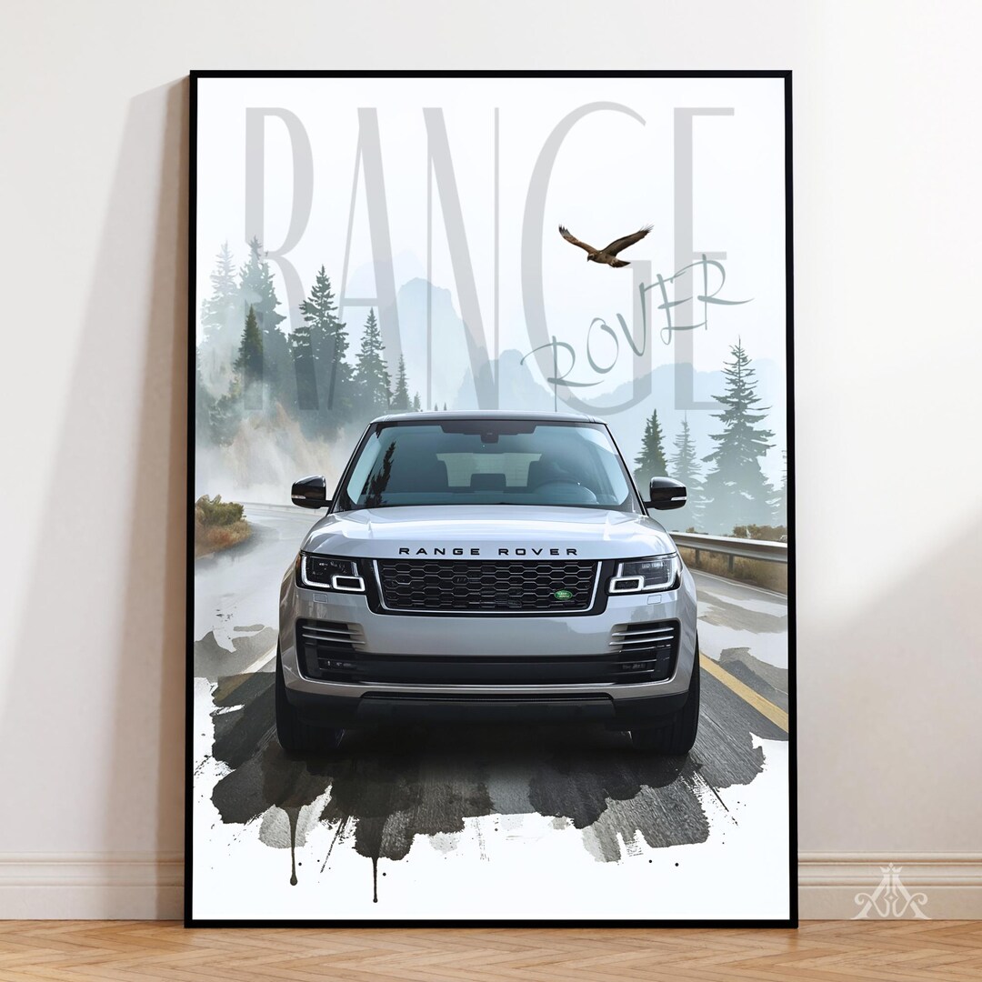 Range Rover Poster | Digital Download | Luxury SUV Wall Art | Forest ...