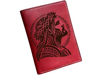 Personalized Leather Bible Cover with Jesus Engraving - Christian Gift