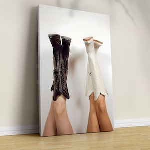 Coastal Cowgirl  Poster Print, Boots Trendy, Preppy Cowgirl Dorm Room Wall Art Decor, Girly