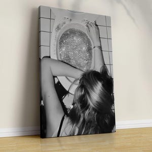 Disco Ball Poster Retro Disco Art Prints Bar Cart Wall Art Digital Prints Mirrorball Wall Art Girls Room Decor - Canvas - Fashion poster