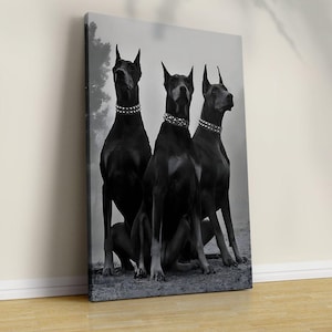 Luxury Doberman Wall Art, Luxury Fashion Poster, Black and White, Hypebeast Room Decor, Dog Wall Art, Fashion Printed Trending Home Decor
