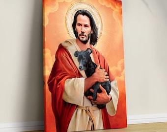 Saint Keanu Reeves Canvas Poster: Funny Wall Art