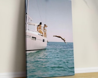 Luxury Yacht Canvas Print – Summer Sailing Poster, Ready to Hang