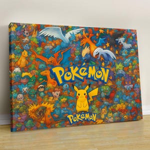 Charizard - Blastoise - Pikachu - Anime Print - Charizard Print - Charizard Poster - Anime Gift - Anime Wall Decor - Charizard and Blastoise