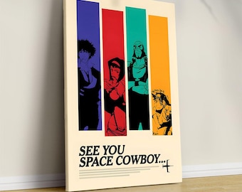 Cowboy Bebop Anime Poster: Vintage Manga Art Print on Canvas