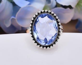 Purple Tanzanite Ring: Adjustable Sterling Silver Gemstone