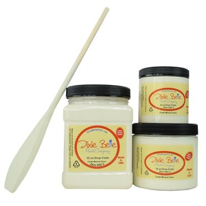DROP CLOTH - Dixie Belle - Linen White Chalk Mineral Paint - 118ml/4oz -236ml/8oz - 473ml/16oz - 946ml/32oz