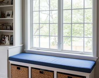 Custom 4-Inch Thick Window Seat Cushion: Plush Bench Pad, Handmade to Order