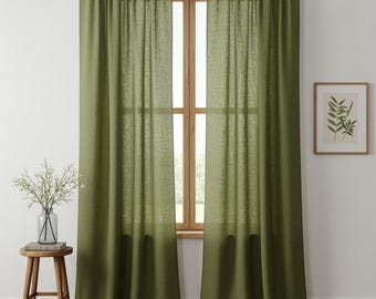 Custom Linen Blackout Curtains – Handmade Light Blocking Drapes for Bedroom, Living Room & Nursery