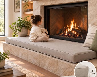 Cojín para chimenea de 7,6 cm de grosor, a prueba de niños – Asiento tapizado suave