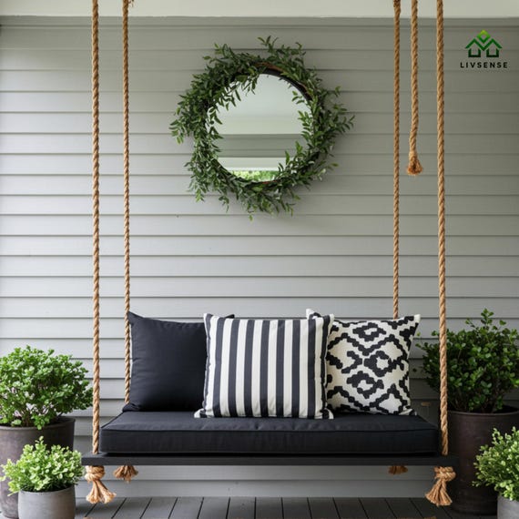 Custom Porch Swing Cushion: 2-inch Thick, Weather-resistant