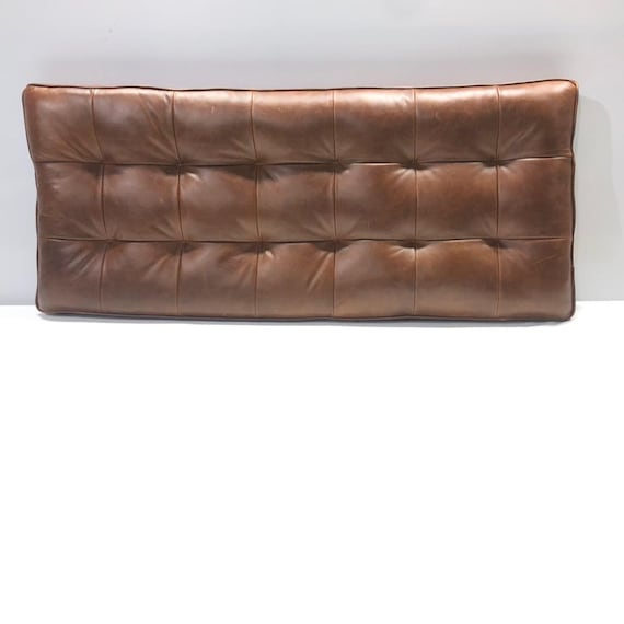 Custom Leather Bench Cushion: 3-Inch Thick Tufted Seat Pad