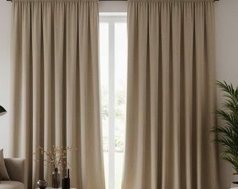 Extra breite dicke Leinenvorhänge für Wohnzimmer