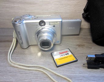 Vintage Canon PowerShot A95 digitale camera 5Mp zilver, zeldzame werking getest