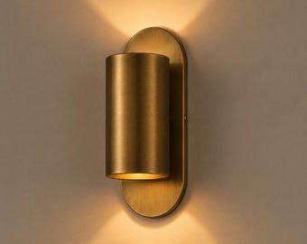 Moderne wandlamp van verouderd messing, messing wandlamp met halo-effect, minimalistische nachtlamp, badkamerverlichting, hal- en slaapkamerdecoratie