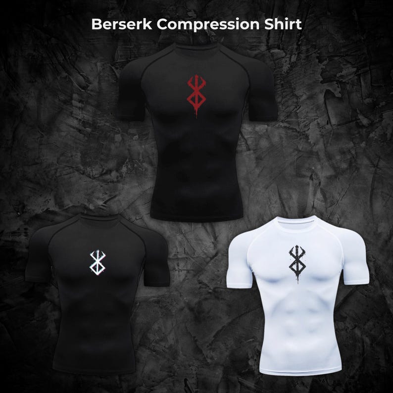 Berserk Compression Shirt Men s Workout Top Anime Gym Tee Muscle 