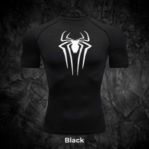 Spinnen-Kompressions-Shirt | Herren Superheld Gym Tee | Athletisches Workout Top von Gymshackles | Fitness-Kompressionskleidung
