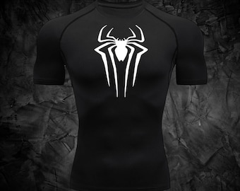 Spider Compression Shirt | Men's Superhero Gym Tee | Athletic Workout Top by Gymshackles | Fitness Compression Gear
