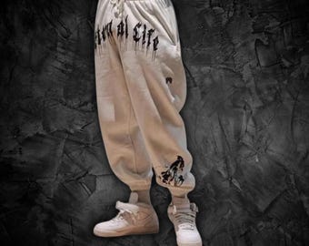 Eternal Life Gym Pants by GymShackles – Oversize Baggy Workout Joggers for Men & Women | Aesthetic Streetwear Fitness Leggings
