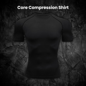 Core-compressieshirt van Gymshackles - T-shirt zonder logo - ademende prestatietop - nauwsluitend gymshirt voor heren