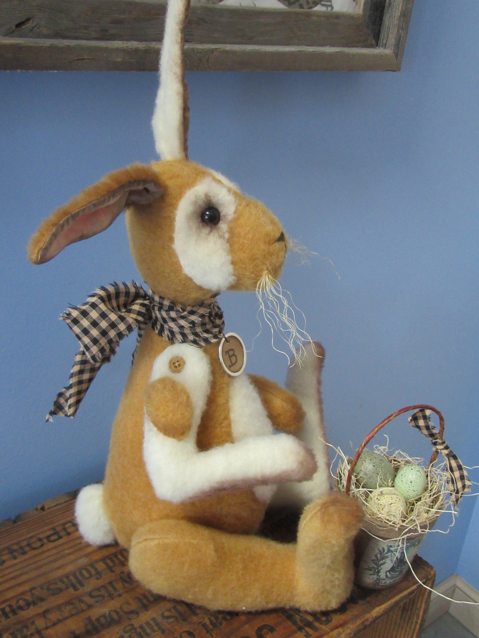 For Corrine Only Primitive Easter BUNNY Rabbit Sitting Peter Etsy