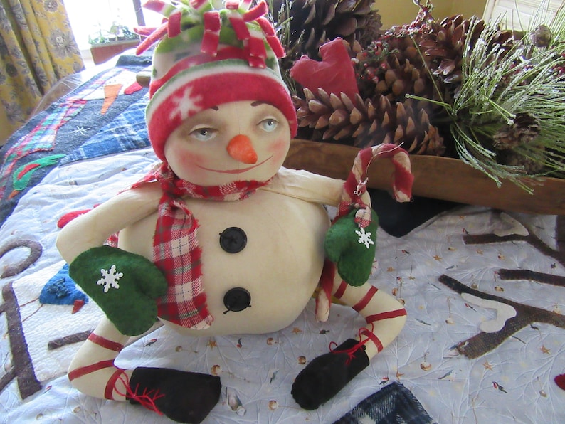 Primitive Valentine Decor Snowman Farmhouse Decor Happy New Etsy