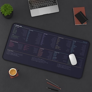 Claude Code Cheat Sheet Desk Mat | Ember Theme | AI Coding Commands Reference Pad | Programmer Gift
