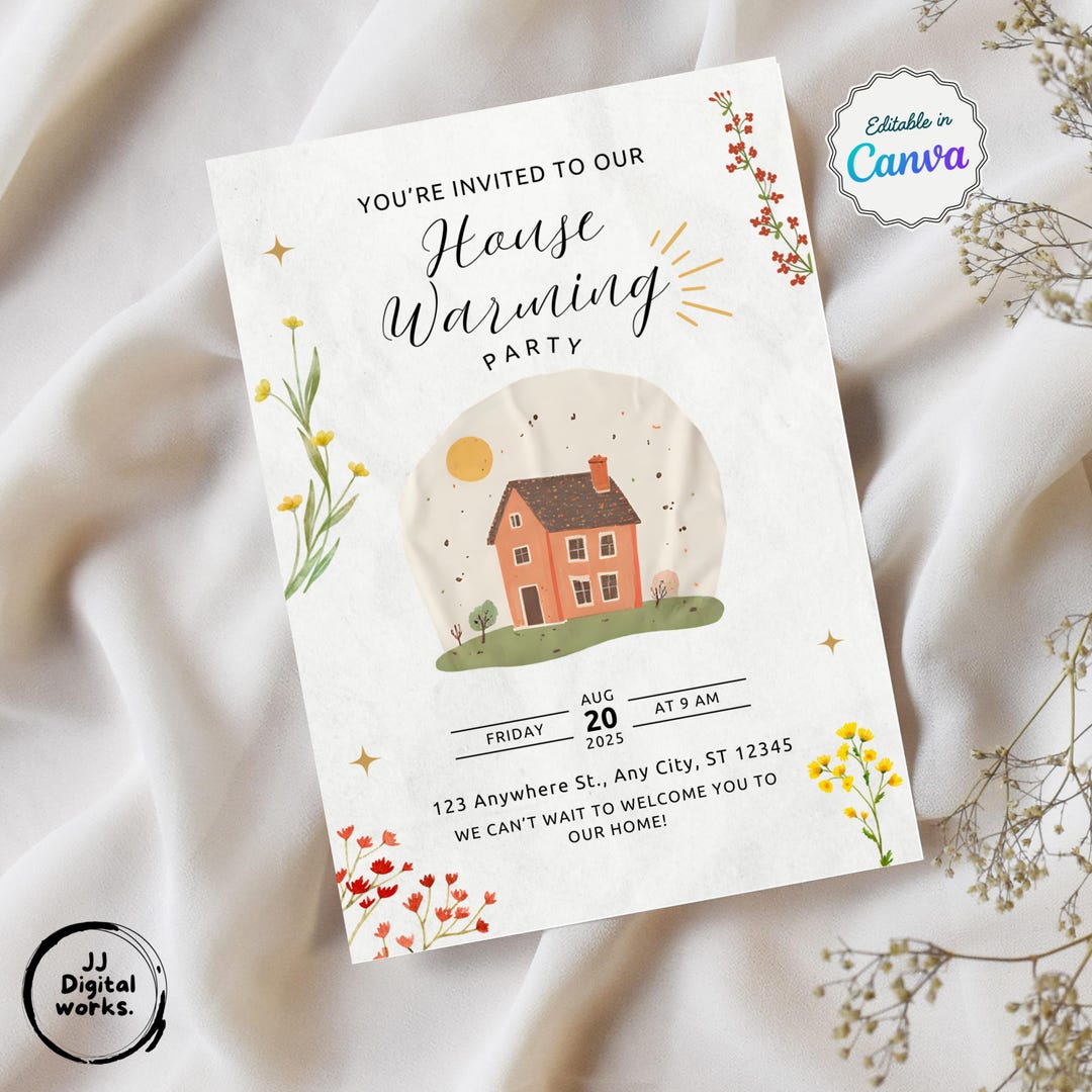 Housewarming Party Invitation Template House Warming Invite Editable ...