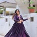 Women violet fendy silk embroidered designer lehenga
