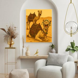 Laughing Camel Wall Art, Boho Desert Animal Print, Camel Art for Safari Nursery, Instant Digital Download, Bohemian Decor, Camel Poster