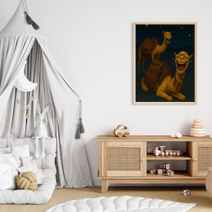 Laughing Camel Wall Art | Bohemian Desert Animal Print | Safari Nursery & Boho Home Decor | Camel Artwork Poster | Instant Digital Download