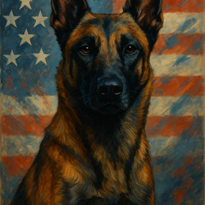 Belgische Malinois Vaterländische Kunst