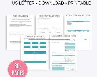 Product Planner for Digital Creators | Plan out your next passive income stream | Create eBooks, checklists, workbooks, templates, trackers