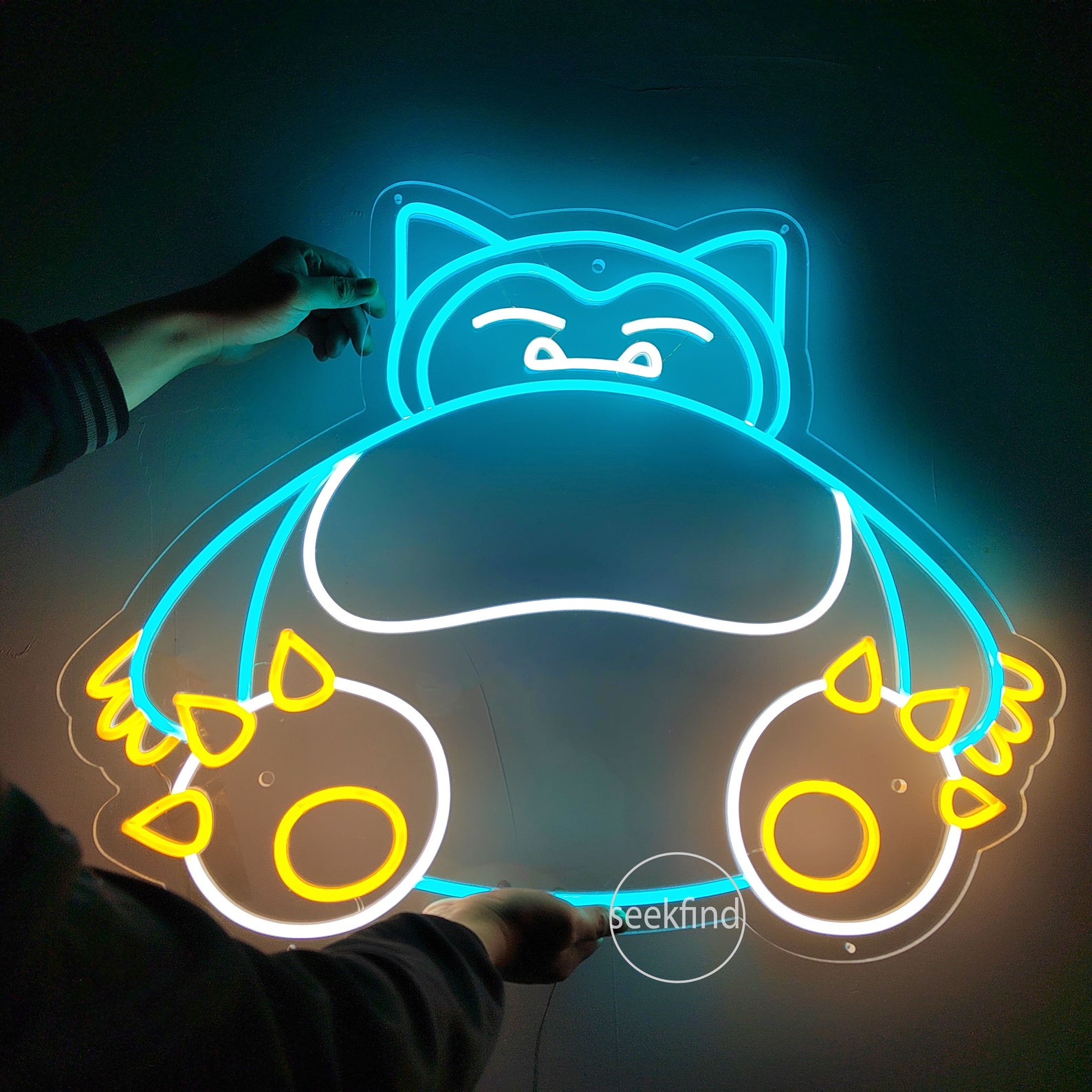 Custom Neon Sign Snorlax Anime Cute Neon Sign Indoor Wall - Etsy