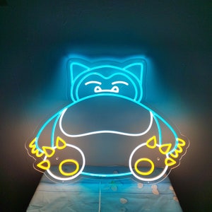 Custom Neon Sign Snorlax Anime Cute Neon Sign Indoor Wall | Etsy