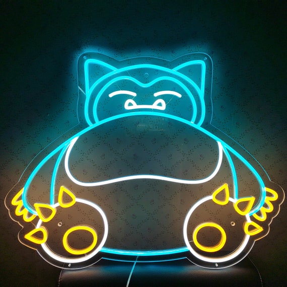 Custom Neon Sign Snorlax Anime Cute Neon Sign Indoor Wall | Etsy