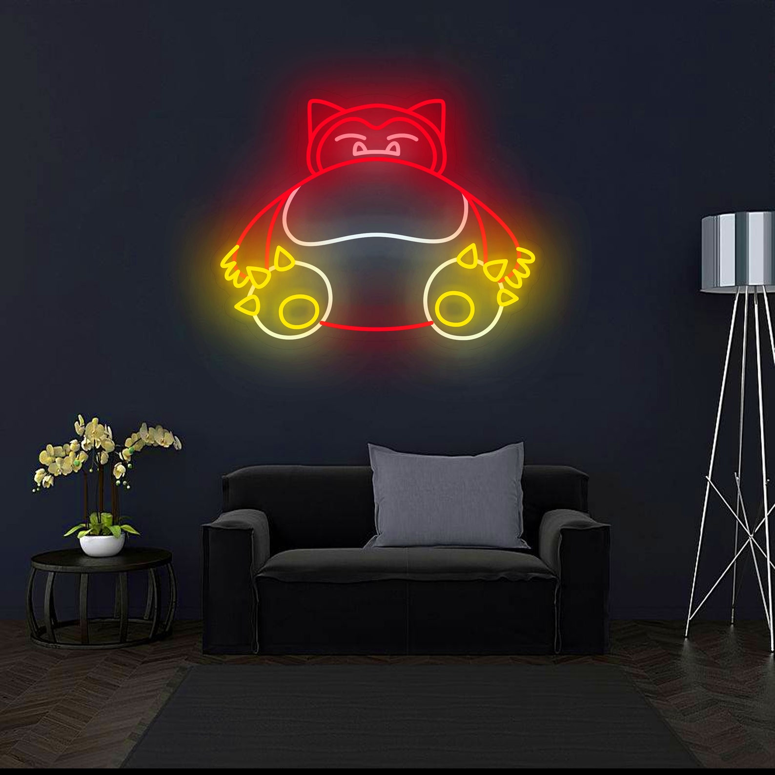 Custom Neon Sign Snorlax Anime Cute Neon Sign Indoor Wall - Etsy