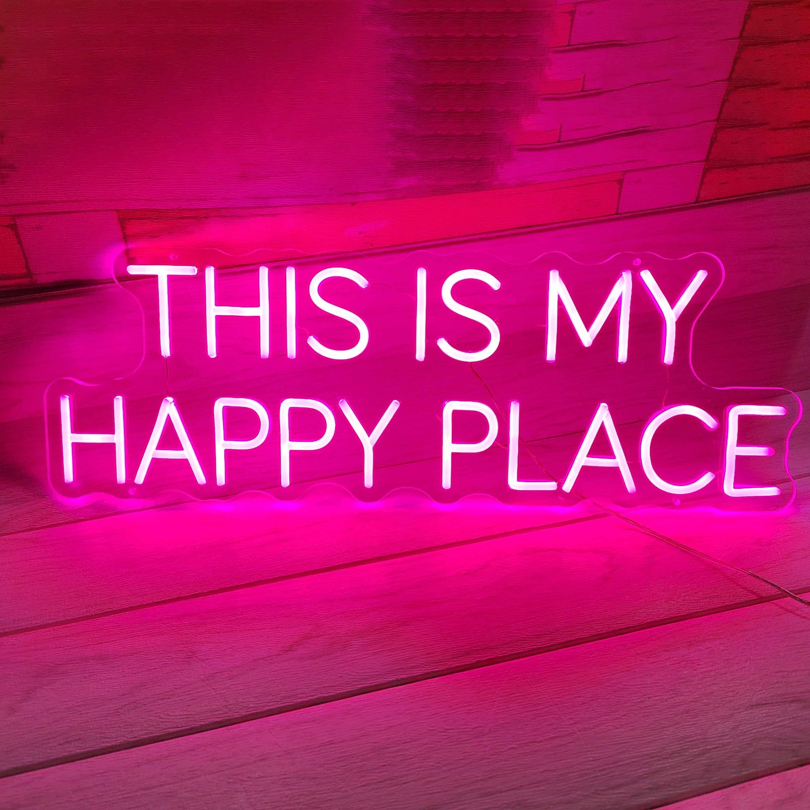 Custom This is My Happy Place Neon Sign Office Living Room Etsy
