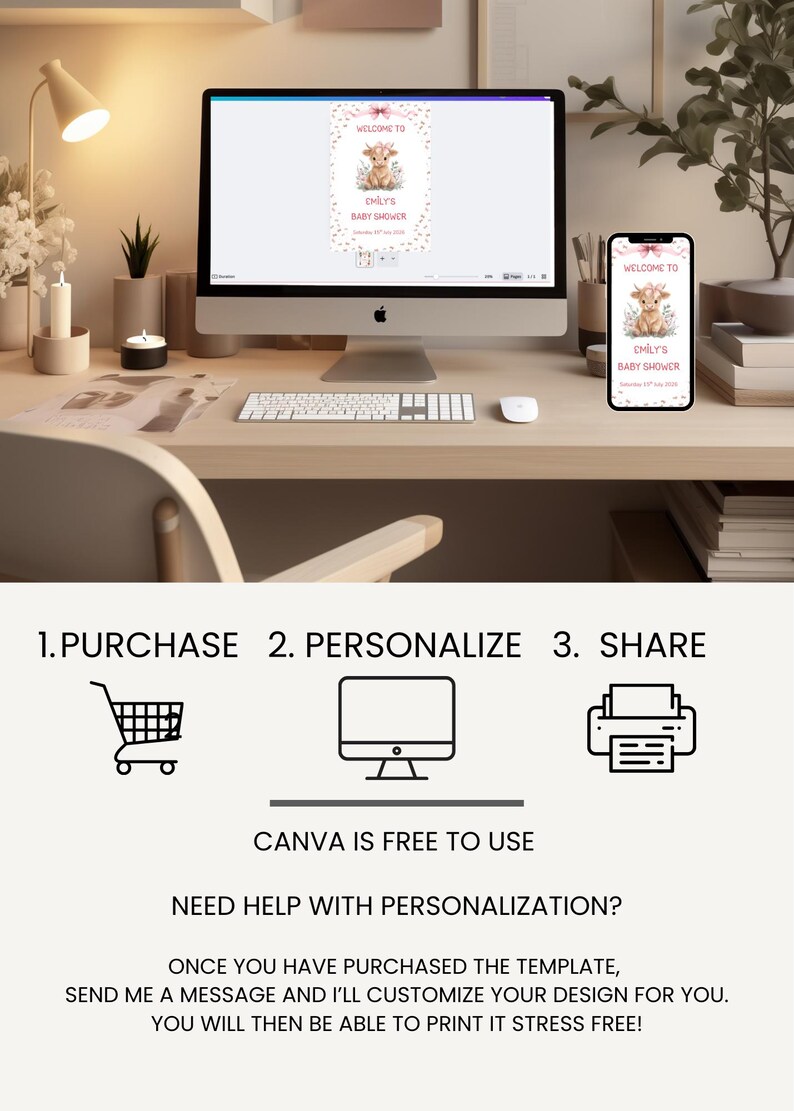 Highland Cow Baby Shower Welcome Sign, Pink Coquette Cow Baby Shower ...