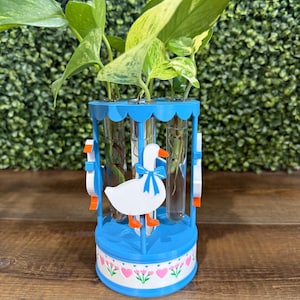 Propagation Station -  Music Box Carousel - Vintage goose Carousel - for propagating house plants