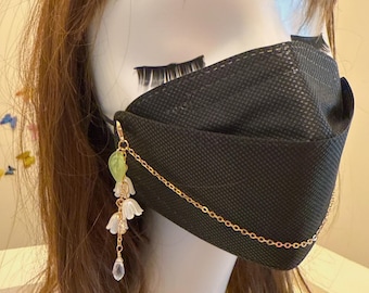 Lily of the Valley Mask Chain: Floral Mask Charms, Silver & Gold