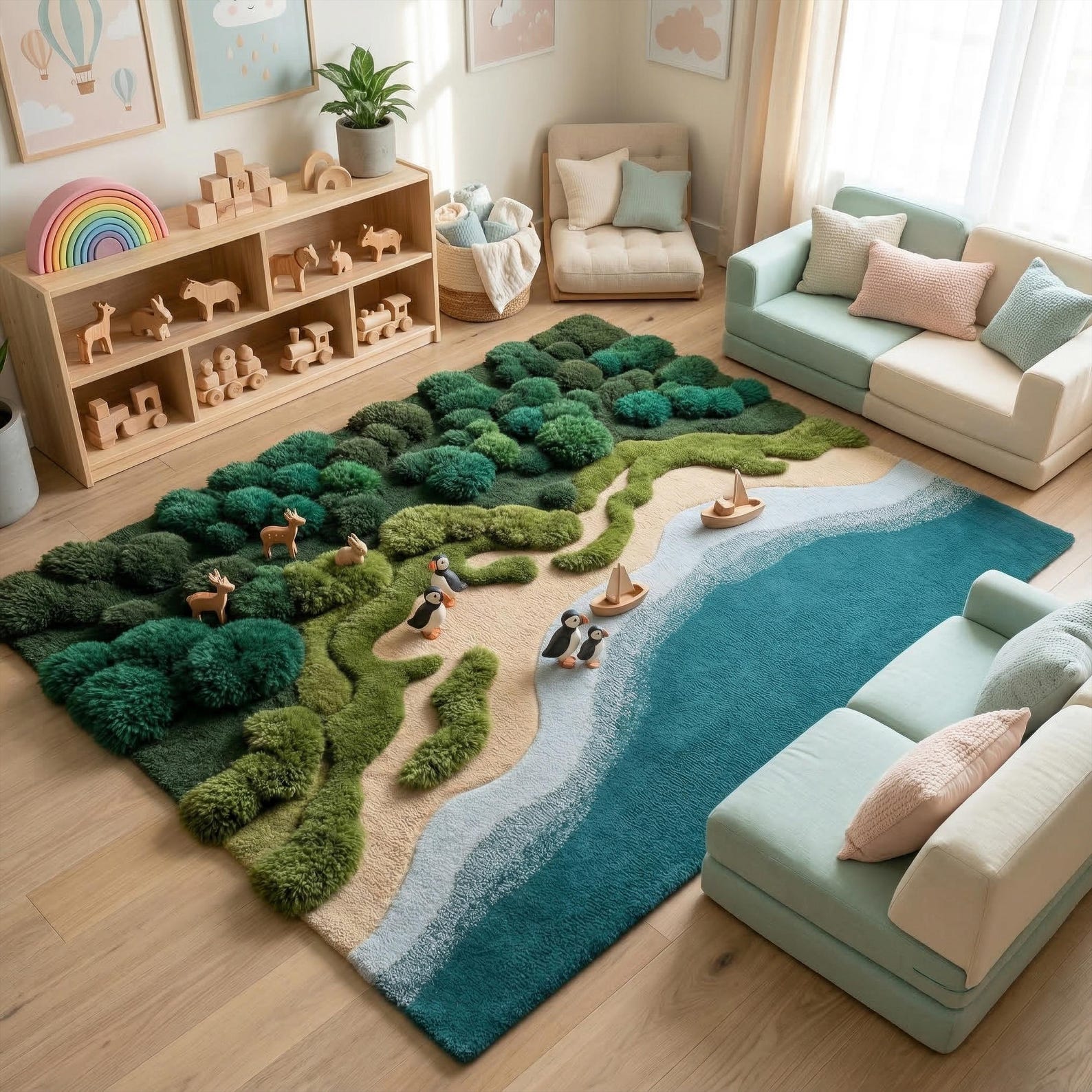 Moss Forest Landscape Rug, 3D Hand Tufted Nature Inspired Wool Rug - Etsy