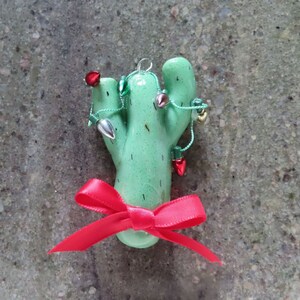 cactus Christmas ornament handmade bread dough