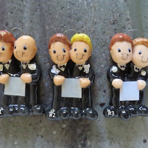 Gay Wedding Couple Ornament handmade bread dough