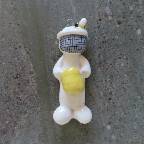 Beekeeper Ornament handmade bread dough