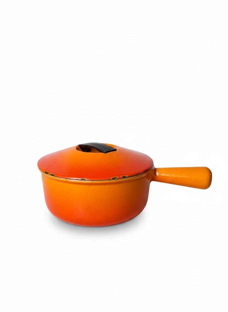 825⚜️ Ancienne Casserole Orange Le Creuset en Fonte Émaillée Vintage 18 Cm - Vendu