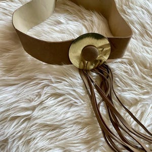 Vintage 70s Rust Suede Fringe D-Ring Tie Belt Brass Grommet Boho 70s Fringe Belt - Etsy main image 3