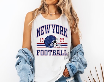 Vintage New York Football COLOR Tank, Retro Sports Fan Shirt, Trendy Game Day Gift, New York Tailgate Tank Top Gift
