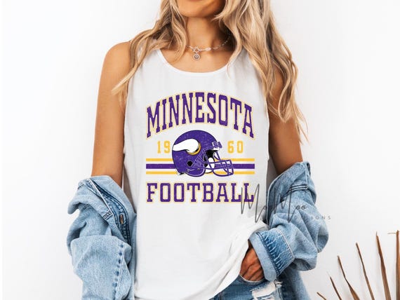 Vintage Minnesota Football COMFOT COLOR Tank, Retro Sports Fan Shirt,  Trendy GameDay Gift, Minnesota Tailgate Tank Tops