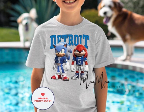 Detroit Cartoon Football Shirt, Lions Fan Gear, Detroit Cartoon Kids Tee, Detroit Football Mascot Shirt, Toddler Lions Tee, Gifts